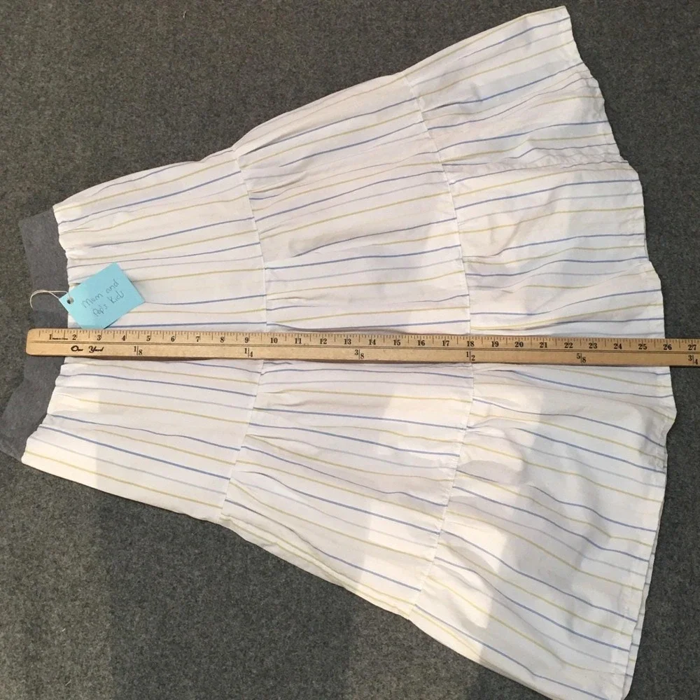 Skirt Girls M 8 Maxi Lined Ruffle Tier White Stripe Cotton Mom and Pop's Kids - Picture 9 of 10